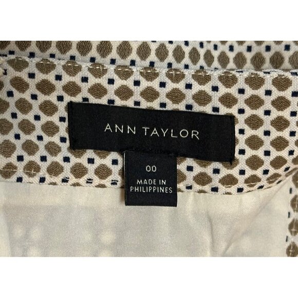 Ann Taylor Pencil Midi Skirt Geometric Print Polyester Blend Women Size 00-READ - Picture 7 of 16